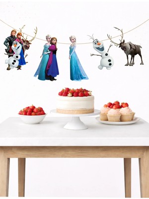Elsa Frozen Temalı Banner Parti ve Doğum Günü Süsü