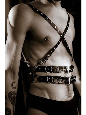 Beru Najmaddin Deri Erkek  Harness, Erkek  Partywear, Sexy Erkek  Deri Giyim - BRFM231 Najmaddin