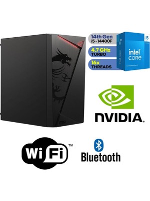 MSI Şafak-Ofis Pc Intel Core I5 14400F  32GB Ram Gt 4gb 500GB M.2 SSD 750W Win 11 Pro Wi-Fi Masaüstü Ofis ve Iş Bilgisayarı