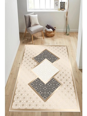 Pelura Halı Modern Desenli Baskılı Kaymaz Yıkanabilir Salon Oturma Odası Mutfak Antre Hol Halısı Yolluk