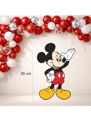 Mickey Mouse Temalı Ayaklı Pano (38 Cm) Doğum Günü Süsü 300GR Kuşe Kağıt