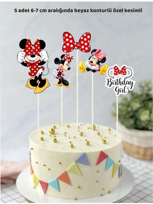 Minnie Mouse Temalı Konsept Doğum Günü Pasta Süsü Doğum Günü Süsü