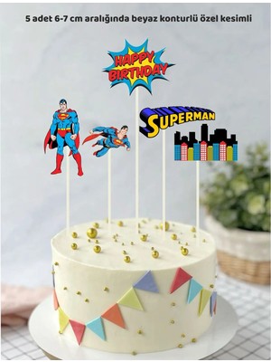 Superman Temalı Doğum Günü Pasta Süsü Doğum Günü Süsü