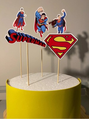 Superman Doğum Günü Pasta Süsü Doğum Günü Süsü