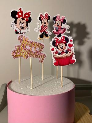 Minnie Mouse Doğum Günü Pasta Süsü Doğum Günü Süsü