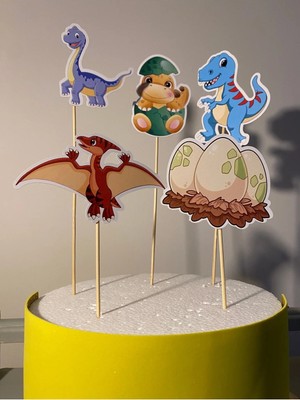 Dinozor Temalı Doğum Günü Pasta Süsü Doğum Günü Süsü