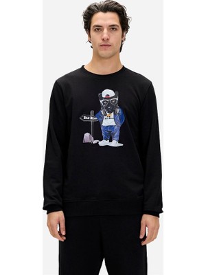 Bad Bear Panther Siyah Erkek Sweatshirt