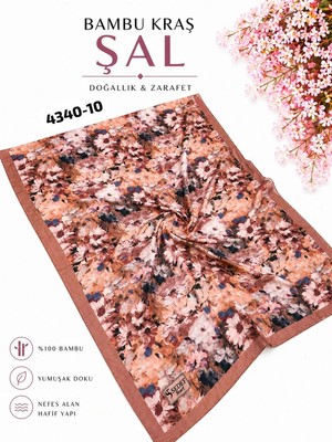 Sedef Desenli Bambu Kraş Şal