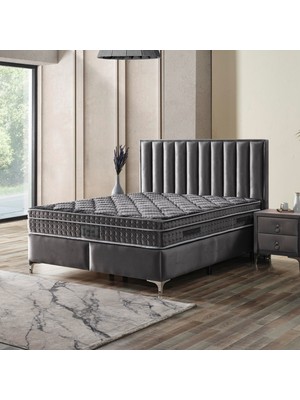 KUMSHOME Peri Tek Kişilik Ultra Full Ortopedik Yaylı Yatak + Baza + Başlık 3'lü Set