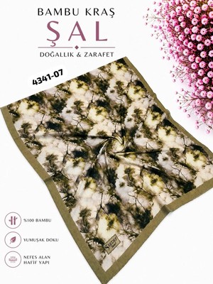 Sedef Desenli Bambu Kraş Şal