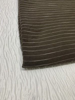 Yiğit Kumaş Müslin Kumaş, Parça 350X150 cm - Acı Kahve Beyaz Çizgili