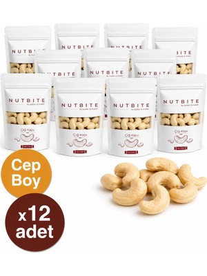 Nutbite 12’li Cep Boy - Çiğ Kaju - Taptaze Yeni Mahsül -  Atıştırmalık Kuruyemiş - 12 x 40gr