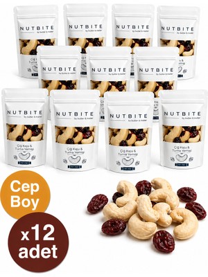 Nutbite 12’li Cep Boy - Çiğ Kaju & Turna Yemişi - Taptaze Mahsül - Hafif Atıştırmalık Kuruyemiş - 12X40 gr