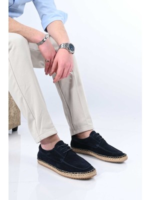 Bestello Bağcıklı Kauçuk Taban Hakiki Deri Hasır Detaylı Loafer 333-1893 Erkek Ayakkabı