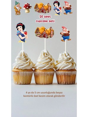 Pamuk Prenses Cupcake Süsü Doğum Günü Pasta Süsü Doğum Günü Süsü 20 Adet