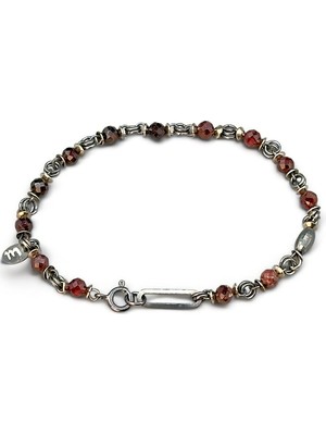 Quavo Oxide Silver & Burgundy - Kadın Bileklik MEY2522036