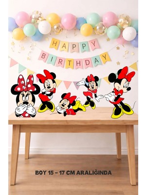 Minnie Mouse Ayaklı Pano Seti ( Masa Üstü ) ** Kalın Kağıt 5 Figür