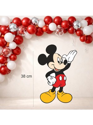 Sinek Kupası Tasarım Mickey Mouse Temalı Ayaklı Pano (38 Cm) Doğum Günü Süsü 300GR Kuşe Kağıt