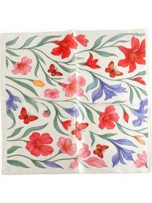 Marsilyan Orkide Desenli Zr Şifon Fular 50*50 cm