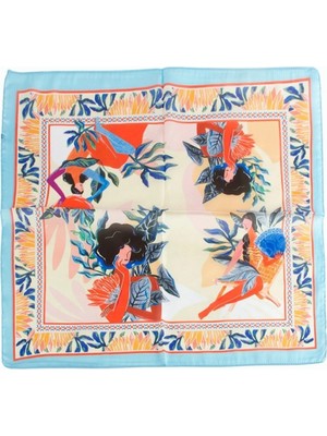 Marsilyan Orkide Desenli Zr Şifon Fular 50*50 cm