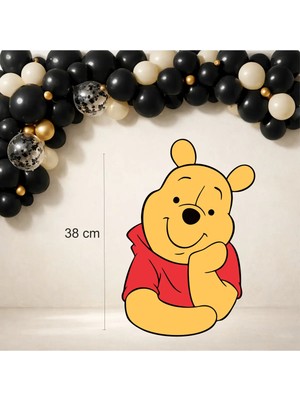 Sinek Kupası Tasarım Winnie The Pooh Temalı Ayaklı Pano (38 Cm) Doğum Günü Süsü 300GR Kuşe Kağıt