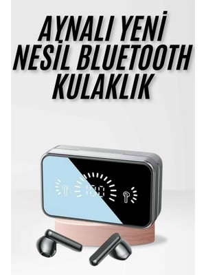 Zero Land Muratech Yeni Nesil Kablosuz Kulaklık Aynalı Powerbank Özellikli Bluetooth Bağlantılı Dijital Göstergeli