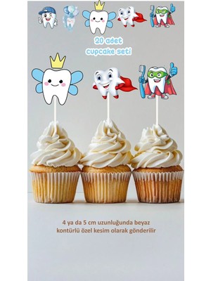 Sinek Kupası Tasarım Ilk Dişim Erkek Çocuk Cupcake Doğum Günü Pasta Süsü Doğum Günü Süsü 20 Adet