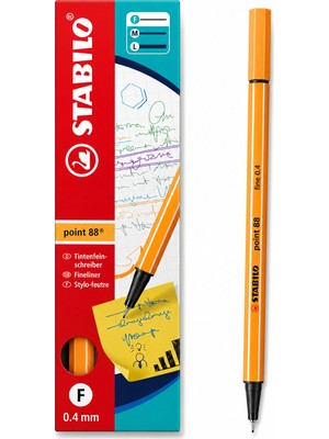 Stabilo Keçe Uçlu Ince Kalem 88 Point 0.4 mm Papatya Turuncusu 88/85 10 Lu Paket