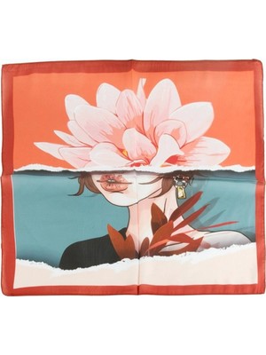 Marsilyan Çiçek Desenli Zr Şifon Fular 50*50 cm
