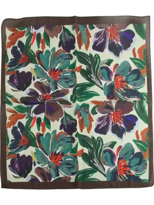 Marsilyan Çiçek Desenli Zr Şifon Fular 50*50 cm