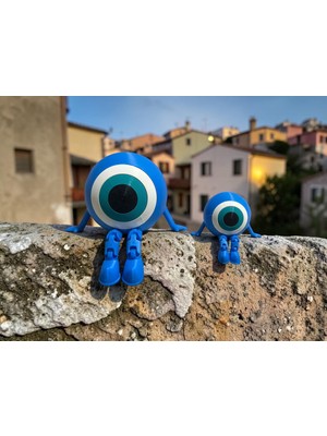 3D Tasarım Sevimli Nazar Boncuğu Dekoratif Objeler (2li Ürün)