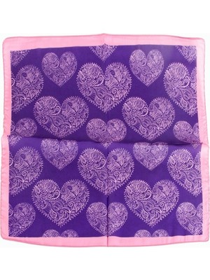 Marsilyan Kalp Desenli Zr Şifon Fular 50*50 cm