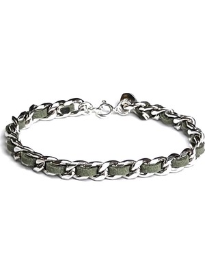 Chaileather Green - Zincir & Deri Bileklik MEY2512060
