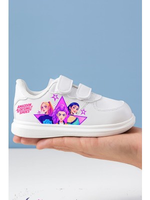 ALCdesing Logolu Yıldız  Kızlar Baskılı Beyaz  Kız Çocuk  Spor  Ayakkabı  ve  Sneakers