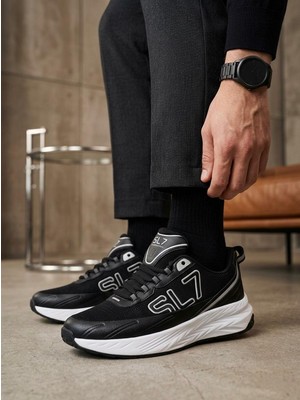 Solazer Erkek Siyah Beyaz Sneaker Günlük Sneaker Spor Ayakkabı 064