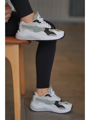 Solazer Kadın Gri Ortopedik Taban Günlük Sneaker 086-1