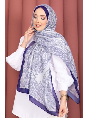 Eys Otantik Motif Şal Serisi Saks