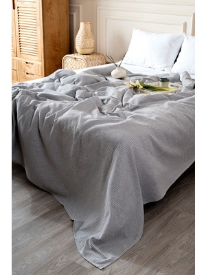 Koza Home Sonya Gri Çift Kişilik Pike 200X220 2612