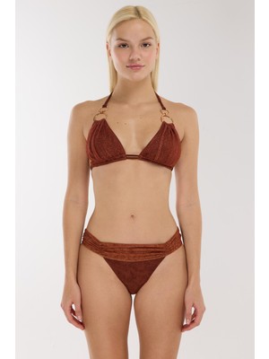 Ayyıldız 5704 Kahverengi Üçgen Bikini Takımı