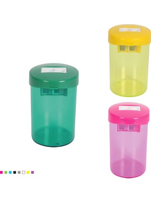 Ark Jumbo Çift Delikli Hazneli Kalemtıraş Karışık Renk 3 Adet