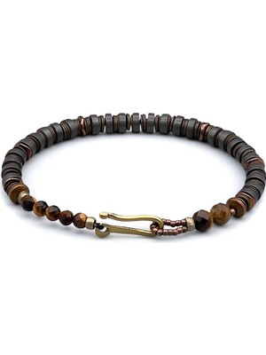 Mey Atelier Matte - Tiger Eye Hematit Erkek Bileklik MEY2412004