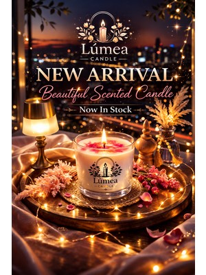 Lumea Candle Lavanta Aromalı Beyaz - Pembe Efektli Soya Mum | El Yapımı Dekoratif Cam Bardak