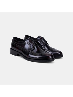 Desa Erkek Bordo Bağcıklı Brogue Klasik Deri Ayakkabı