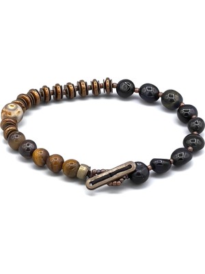 Mey Atelier Tigua - Tiger Eye Obsidyen Hematit Erkek Bileklik MEY2412006