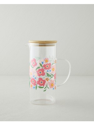 English Home Joyfull Bloom Renkli Cam Sürahi 1500 ml Şık Tasarım ve Mutfak Gereçleri