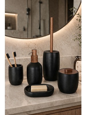 Primanova Rush 5 Parça Banyo Seti - Siyah