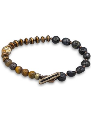 Mey Atelier Tigua - Tiger Eye Obsidyen Hematit Erkek Bileklik MEY2412006