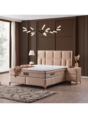 KUMSHOME Style Tek Kişilik Ultra Full Ortopedik Yaylı Yatak + Baza + Başlık 3'lü Set