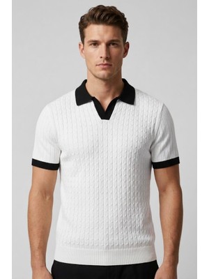 Yyz Store Polo Yaka Likralı Triko T-Shirt