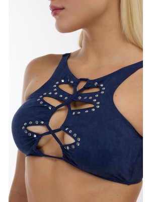 Ayyıldız 5707 Lacivert Büstiyer Bikini Takımı